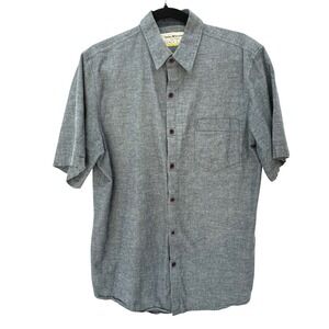 Hedley & Bennett Mens Chambray‎ Button Down Short Sleeve Casual Shirt Large L